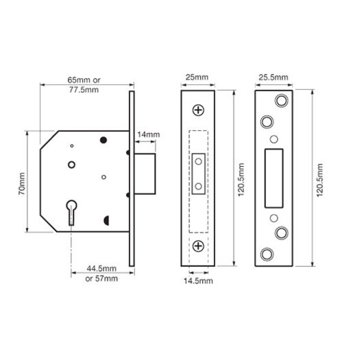 Union 2101 Non British Standard 5 Lever Mortice Deadlock - Image 2