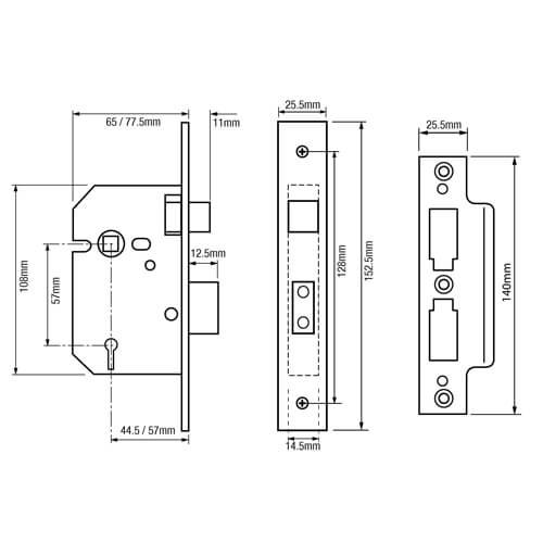Union 2201 Non British Standard 5 Lever Mortice Sashlock - Image 2