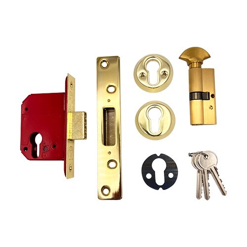 Era 233 British Standard Euro Mortice Deadlock Kit Complete With Euro Key & Turn Cylinder
