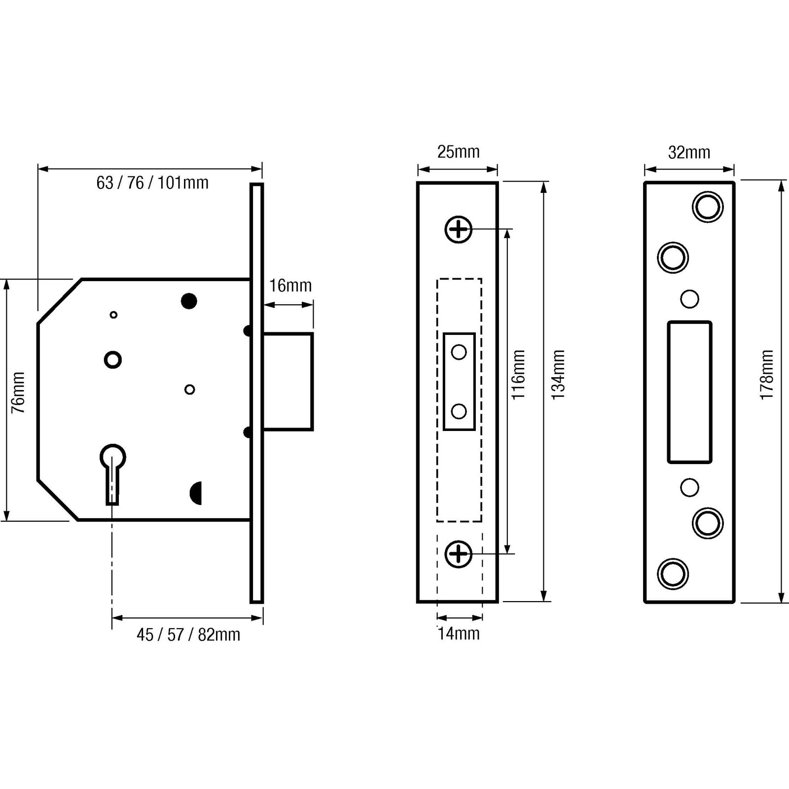 Imperial G5004 Non British Standard 5 Lever Mortice Deadlock - Image 2