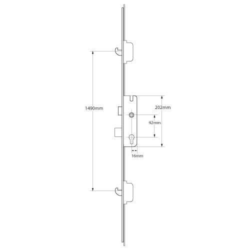 Maco C-TS Latch Deadbolt 2 Hooks Split Spindle Multipoint Door Lock - Image 2