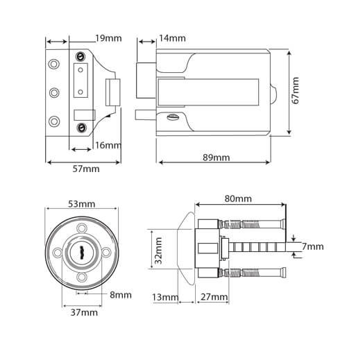 Ingersoll SC71 Deadbolt Rim Nightlatch (Inward opening doors) - Image 2
