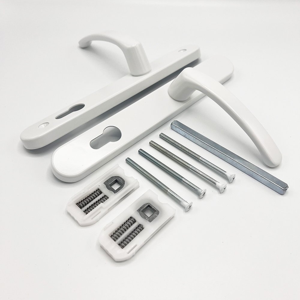 TSS Lever Lever UPVC Multipoint Door Handles - 92mm PZ - Sprung - 200mm Screw Centres - Image 3