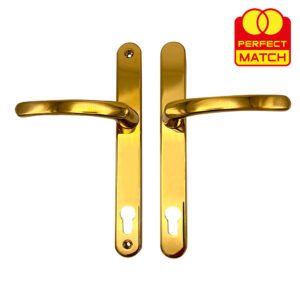 TSS Lever Lever UPVC Multipoint Door Handles - 117mm PZ - Sprung - 237mm Screw Centres - 267mm Backplate