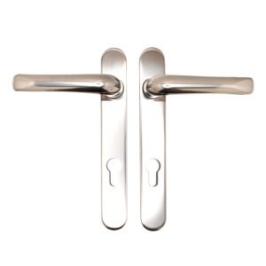 TSS Grade 304 Stainless Steel Lever Lever UPVC Multipoint Door Handles - 92mm PZ Sprung 122mm Screw Centres