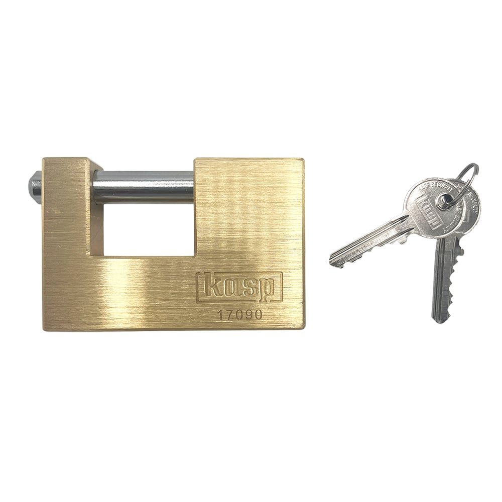 Kasp 170 90mm Closed Shackle Brass Shutter Padlock