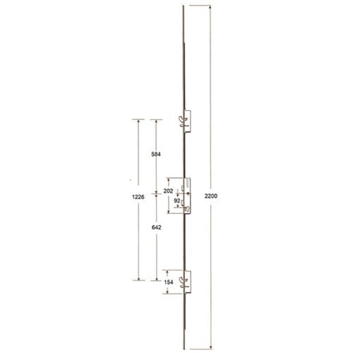 Yale Lockmaster Latch Deadbolt 2 Hooks 2 Anti Lift Pins Lift Lever Bifold Multipoint Door Lock -Smarts ALUK version (top hook to spindle = 584mm) - Image 2