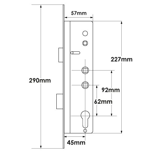 TSS Overnight lock - Lift Lever - 16mm Faceplate - Double Spindle - Image 8